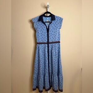 Draper James Light Blue Dress with Navy and Pink Floral